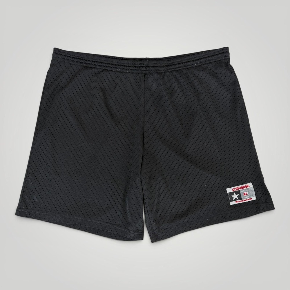 Vintage Converse Basketball Shorts Mens XL Black Mesh USA Athletic 8 In